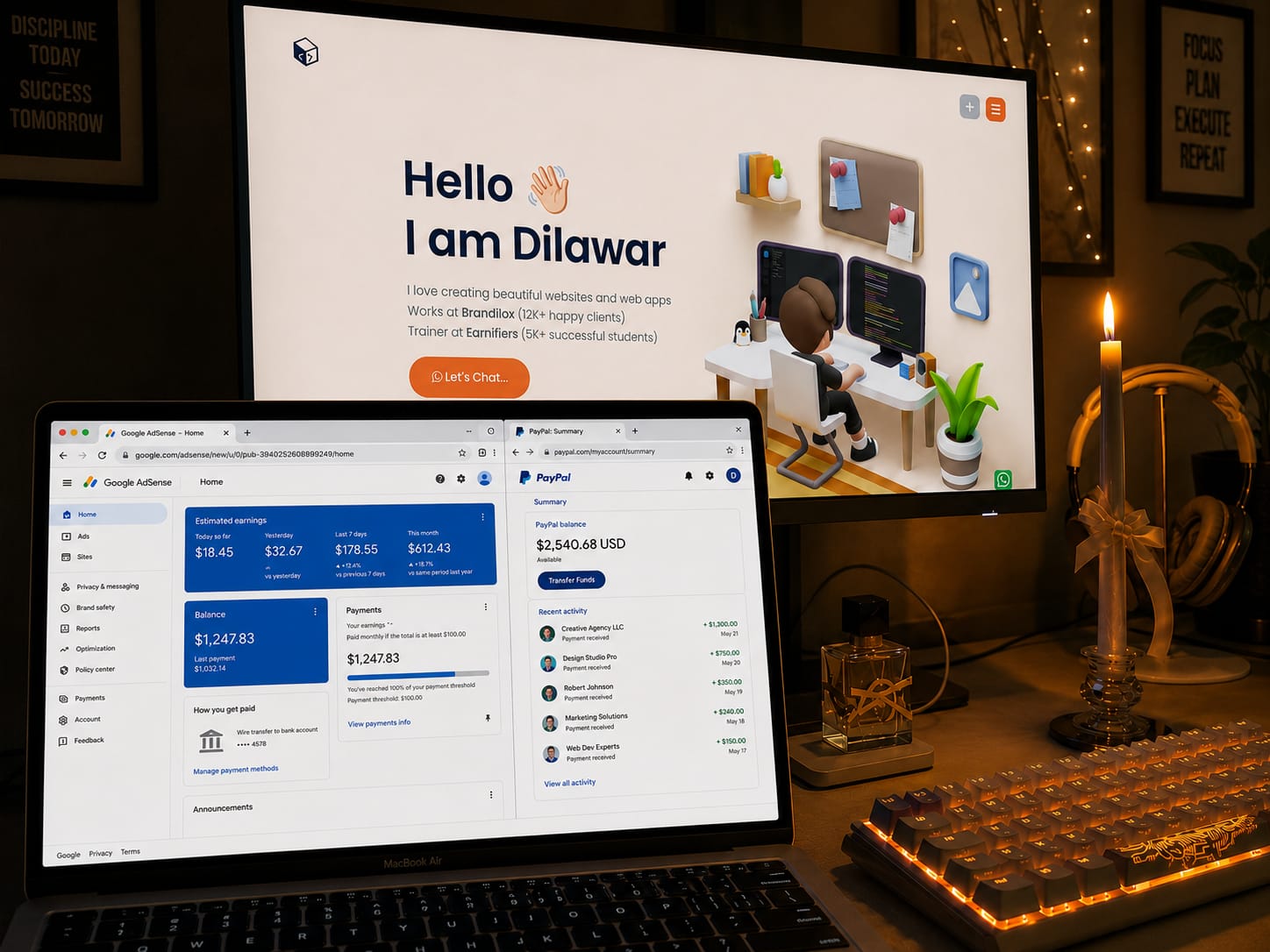Digital Marketing Mentorship — student learning web development and marketing
